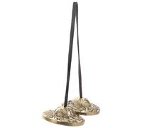 FRCOLOR Cymbales Tibétaines Tingsha en Laiton Double Dragon, Cloches de Guérison pour Yoga et Pleine Conscience, Carillons Rituels Bouddhistes, Percussion Manuelle Décorative