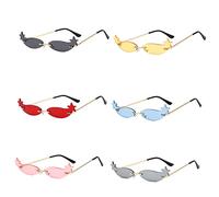 FRCOLOR de Soleil Rétro Forme de Pentacle Accessoire de Fête pour Photos Lunette Décorative Originale pour Homme et Femme Monture Dorée Verres Gris