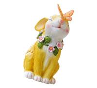 FRCOLOR Décoration Solaire Éclairage Solaire en Résine Lumineuse Forme Lapin Décoration Créative et Élégante pour Jardin Extérieur pour Ambiance Artistique de Maison