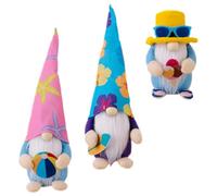 FRCOLOR Décorations de Gnomes D'été Thème Côtier en Tissu et Coton PP, Lot de 3 Pièces pour Décoration de Fêtes et Aménagement de Scène