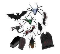 FRCOLOR Décorations Festives Halloween Miniatures Coffret avec Tombe et Cercueil Accessoires Miniatures pour Scène et Maison de Poupée Ornements Résistants pour Décoration DIY Halloween