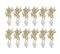 FRCOLOR Décorations pour Ongles Perlettes et Strass 12 Pièces Pendentifs Dorés Accessoires DIY Nail Art Manucure Femme Fête