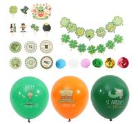 FRCOLOR Décorations Saint Patrick Lot Ballons Latex et Bannière Papier avec Toppers Gâteau de Fête pour Intérieur et Extérieur