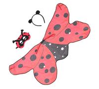 FRCOLOR Déguisement Ladybug Garçon Fille Set Accessoires Cape Masque et Bandeau Costume Halloween Cosplay Confortable et Unique
