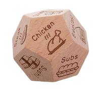 FRCOLOR Dés Alimentaires en Bois pour Couples Cube de Décision pour Dîner Amusant et Original Jeu Créatif pour Anniversaire Soirée Romantique et Repas en Amoureux Présent Anniversaire