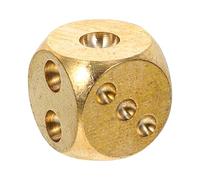 FRCOLOR Dés en Cuivre Solides Petits Dés de Jeu Artisanaux Dorés pour Jeux de Table Bar et Soirées Entre Amis Points Larges Portable et Solide
