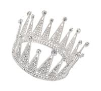 FRCOLOR Diadème de Mariée Cristal Rond Couronne de Princesse Accessoire de Coiffure pour Femme Mariée pour Mariage et Fête