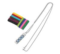 FRCOLOR Diffuseur de Parfum Pendentif Acier Inoxydable Collier avec Flacon Cylindrique Hermétique et Rechargeables pour Hommes et Femmes