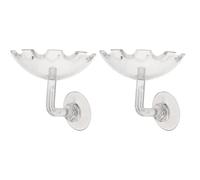 FRCOLOR Distributeurs de Crevettes et Facile à Fixer en Acrylique Transparent Lot de 2 à Surface Lisse avec Ventouse, Gamelle Décorative Maintien Propre pour Aquarium
