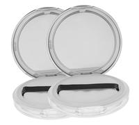 FRCOLOR Distributeurs de Poudre Vides 5 G Miroir et Houppette, Lot de 2 Boîtiers Portables en Plastique pour Poudre Matifiante et Fixatrice