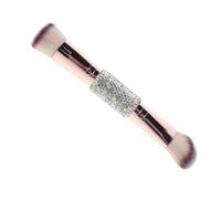 FRCOLOR Double-ended Blush Brush Soft Bristles For Liquid And Powder Makeup With Rhinestone Handle Elegant Dual-sided Makeup Tool For Blush Contour And Foundation Application