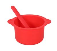 FRCOLOR Doublure de Pot en Silicone Réutilisable pour Chauffe-cire avec Poignée Anti-brûlure, Résistante la Chaleur, Bol à Fond Plat Facile à Nettoyer avec Spatule pour Épilation