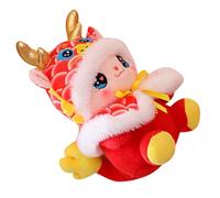 FRCOLOR Dragon Peluche Rouge Peluche Dragon Mascotte Cadeau Nouvel an Chinois Décorations Festives Doux et