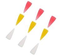 FRCOLOR Embouts de Stylo à Ongles en Silicone 9 Pcs 3 Tailles Couleur Rouge Jaune Blanc Tête de Cire de Rechange pour Nail Art et Décoration D’ongles Usages Professionnels et Personnels
