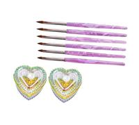 FRCOLOR Ensemble 2 Gobelets En Verre Cristal 60 Ml 6 Stylos Nail Art à Motifs Ondulés, Kit Manucure Professionnel Et Diy Pour Dessin Ongles, Salon Manucure
