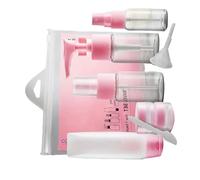 FRCOLOR Ensemble 9 Flacons de Voyage Transparents Pet 30 Ml Pulvérisateur Portable Rose pour Cosmétiques Visage Corps Lotions Voyage