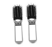 FRCOLOR Ensemble De 2 Brosses À Cheveux Portables Avec Miroir Peigne Pliable De Voyage Outil De Coiffure Compact Avec Miroir Pour Femmes Et Hommes