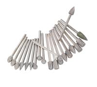 FRCOLOR Ensemble de 20 Forets Abrasifs en Carbure pour Outils Rotatifs, Accessoires de Meulage pour Sculpture, Gravure Métal, Pierre et Verre, Tige, Multi-usages et Antirouille, Haute