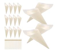 FRCOLOR Ensemble de 200 Pièces Cornets Alimentaires en Bois 125 Mm Cure-dents pour Amuse-gueules 12 Mm, Jetables et Biodégradables, pour Fêtes, Cocktails et Préparation de Glace
