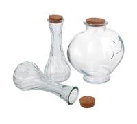 FRCOLOR Ensemble de 3 Petites Fioles en Verre avec Bouchons de Liège de Cœur, Bocaux à Sable Décoratifs pour Cérémonie de Mariage, Symbole D'unité pour Lune de Miel