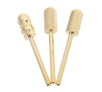 FRCOLOR Ensemble De 3 Pièces Perceuse à Vernis à Ongles Coupe-ongles Électrique Perceuse Électrique Faux Ongle Perceuse à Ongles Électrique Mèches à Cuticules Pour Ongles Plastique Golden