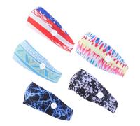 FRCOLOR Ensemble De 5 Pièces bandeau en coton bandeau de sport headband sport bandeau yoga bandeaux athlétiques bandeau à boutons bandeau cheveux bandeau avec bouton Bandeau de course