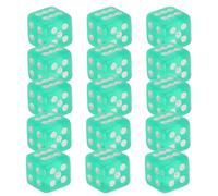 FRCOLOR Ensemble de 500 Mini Dés Cubiques en Plastique Vert Transparent, Points Faciles à Lire, Léger et Polyvalent pour l'enseignement des Mathématiques en Classe