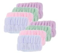 FRCOLOR Ensemble de 8 Bracelets en Flanelle Absorbants et Flexibles pour Se Laver le Visage Élasticité, Léger et Pratique pour Soins Spa à Domicile