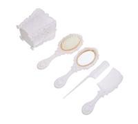 FRCOLOR Ensemble de Peignes Miroir Portables 4 Pièces Anti- Kit de Maquillage Brosse à Cheveux Outils de Coiffure Maison Voyages