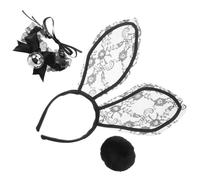 FRCOLOR Ensemble De -Têtes Oreilles De Lapin Chapeau De Fête Oreilles De Femme Moelleuses Bandeau De Dessin Animé -Tête Oreilles De Lapin Queue De Fille Pour Oreilles
