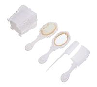 FRCOLOR Ensemble Miroir Et Peigne Antistatique Blanc Élégant Compact Pour Soins Capillaires Salon Beauté Boîte Pvc Portable