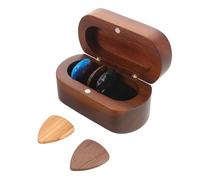 FRCOLOR Ensemble Porte-médiators en Bois avec 10 Médiators pour Guitare, Étui Élégant et Classique en Bois, Rangement Sécurisé pour Studio et Voyage