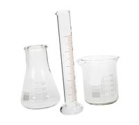 FRCOLOR Ensemble Verrerie Laboratoire Bécher 50 Ml, Éprouvette Graduée et Fiole Conique pour Utilisation en Chimie Expérimentale