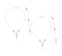FRCOLOR Ensembles De 2 Pièces Collier Sans Collier De Mariée Colliers De La Mariée Collier Chaîne De Corps Collier De Mariage Pour Les Mariées Strass Silver