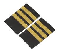 FRCOLOR Épaulettes D'uniforme Pilote Dorées, 1 Paire, 3 Barres, Sangle Résistante, Décoration Costume Homme, Accessoires Cosplay Militaire, Embellissement Couture, Style Aéronautique