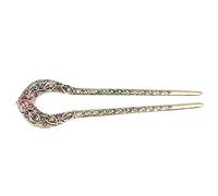 FRCOLOR Épingle À Cheveux En Forme De U Épingle Chignon À Double Broche Avec Perles Incrustées Accessoire De Coiffure Pour Femme Et Fille Pour Mariage Et Banquet 13.00 Cm