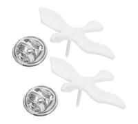 FRCOLOR Épingles à Poitrine Symbole de et D'amour, Accessoire Élégant Ensemble de 2 Oiseau Blanc en Alliage de Zinc pour Cérémonies Religieuses et Occasions Spéciales