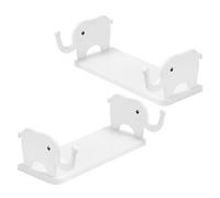 FRCOLOR Étagères Adhésives Murales sans Percer 2 Pièces en PP Blanc Résistantes pour Rangement Mural Salle de Bain et Chambres