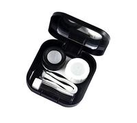 FRCOLOR Étui à Lentilles de Contact Noir Boîte Mini Voyage avec Miroir et Accessoires Conteneur de Lentilles Compact et Durable