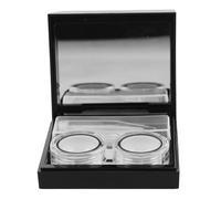 FRCOLOR Étui à Lentilles de Contact Noir Mat Compact et Étanche, Boîte de Rangement Portable avec Joint Hydratant pour Lentilles Séparées, Accessoires de Voyage Pratiques pour Usage