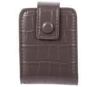 FRCOLOR Étui à Rouge à Lèvres Portable avec Miroir Intégré Mini Trousse de Maquillage Grise Cuir Résistant Capacité 3 Rouges à Lèvres Fermeture Double Bouton-Pression pour Paquet à