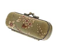 FRCOLOR Étui à Rouge à Lèvres Vintage pour Paquet à Main, Accessoire de Voyage en Cuir Synthétique Olive, avec Miroir Intégré, Compact et Portable, Femme, Usage Quotidien et Voyage
