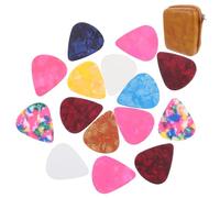 FRCOLOR Étui de Rangement pour Médiators de Guitare Cuir avec Médiators Aléatoires Organisateur et pour Accessoires de Guitare avec Pochette Mousse Douce Couleur Couleur Aléatoire