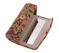 FRCOLOR Étui Lèvres avec Miroir Pochette Cosmétique à Motif Floral Étui De Voyage Portable pour Rouges à Lèvres Organisateur De Maquillage