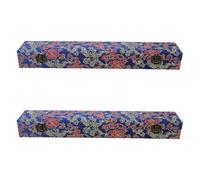 FRCOLOR Étui pour Éventail Pliant 23 CM en Papier Xuan et Bois Fermeture Pression Boîte Présent Décorative 2 Pièces Porte-Éventail Portable pour Mariage Voyage et Collection