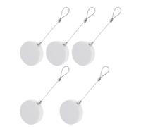 FRCOLOR Étuis de Câble Antivol Rétractables Câble de Sécurité Blanc en Acier et Abs Lot de 5 Design Auto-adhésif pour Expositions et Boutiques de Téléphones