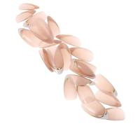 FRCOLOR Faux Ongles en Amande Courts à Coller Extensions de Manucure French Manucure Blanc avec Décoration 3D Dorée Capsules à Couverture Complète Légères et Respirantes Kit