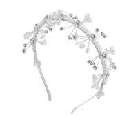 FRCOLOR Faux Pearl Crown Headband For Lightweight Wedding Flower Girl Hair Accessory Princess Tiara For Birthday Party And Photoshoot