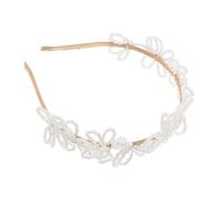 FRCOLOR Faux Pearl Flower Headband Beaded Bridal Wedding Hair Accessories Elegant Princess Headpiece For Bride And Flower Girl