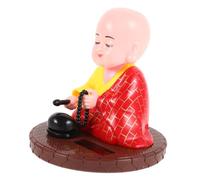 FRCOLOR Figurine Bouddha Solaire pour Voiture Statue à Tête Oscillante Alimentée par Solaire Décoration Spirituelle et Amusante pour Tableau de Bord